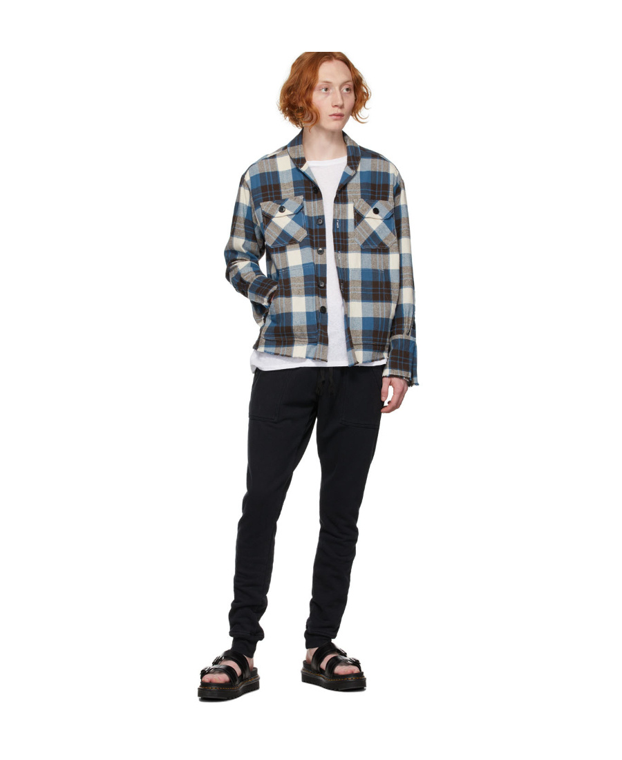 Greg Lauren Drawstring Slim-fit Trousers In Black