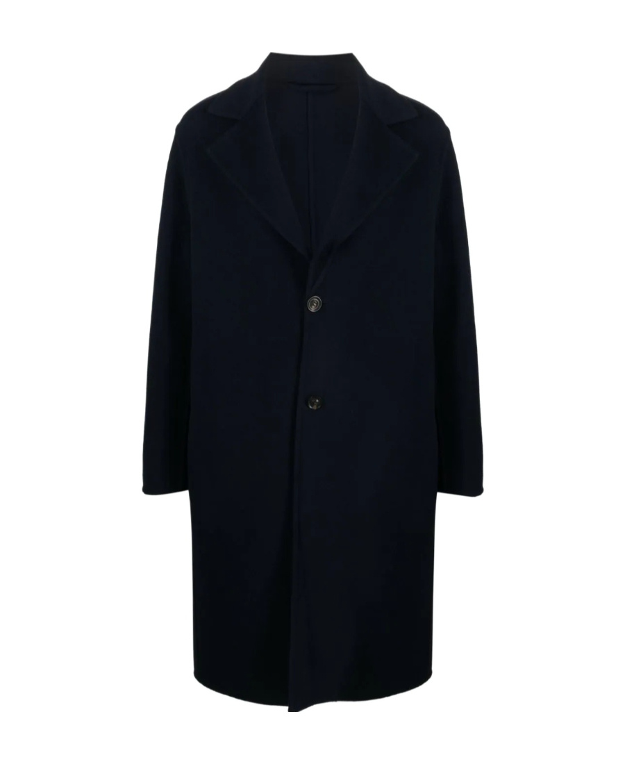 Lardini Single-breasted Wool Coat In Black