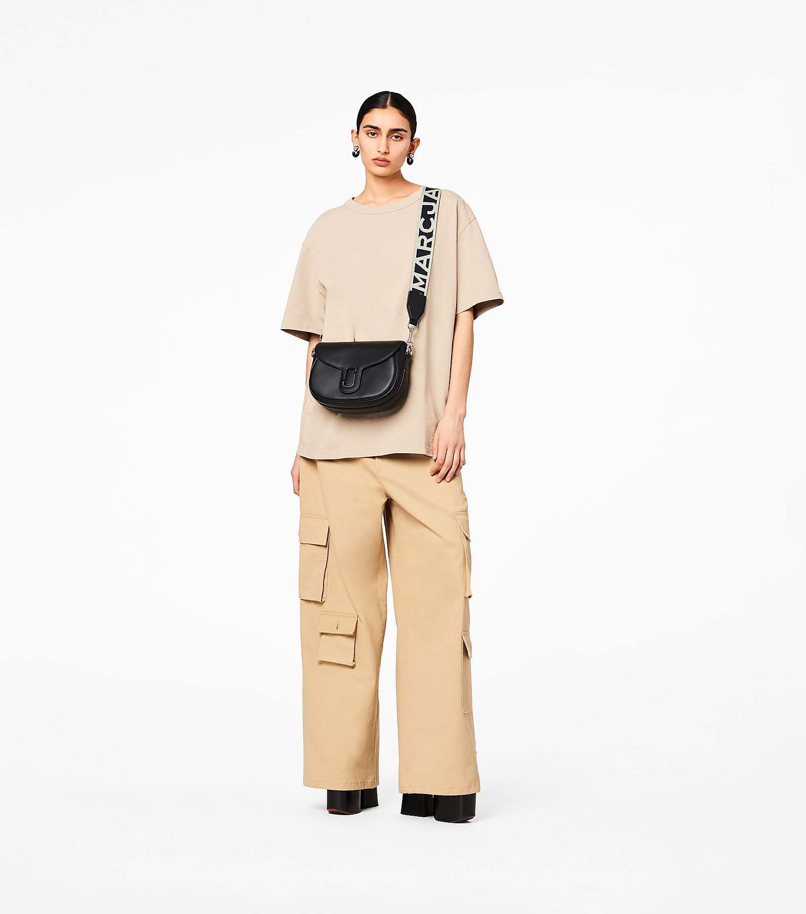Marc Jacobs The Covered J Marc Large Saddle Bag In Black