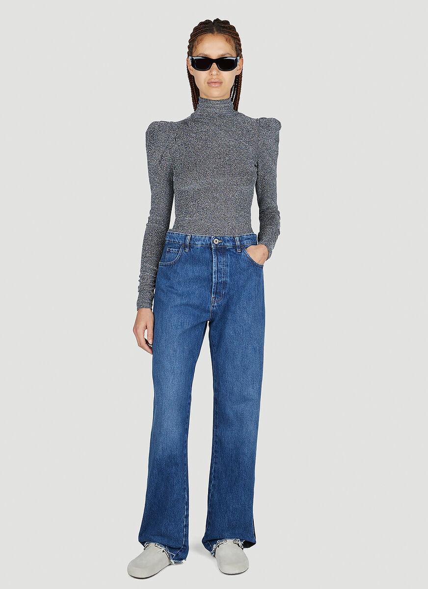 Isabel Marant Étoile Glitter Padded Shoulders Top In Gray