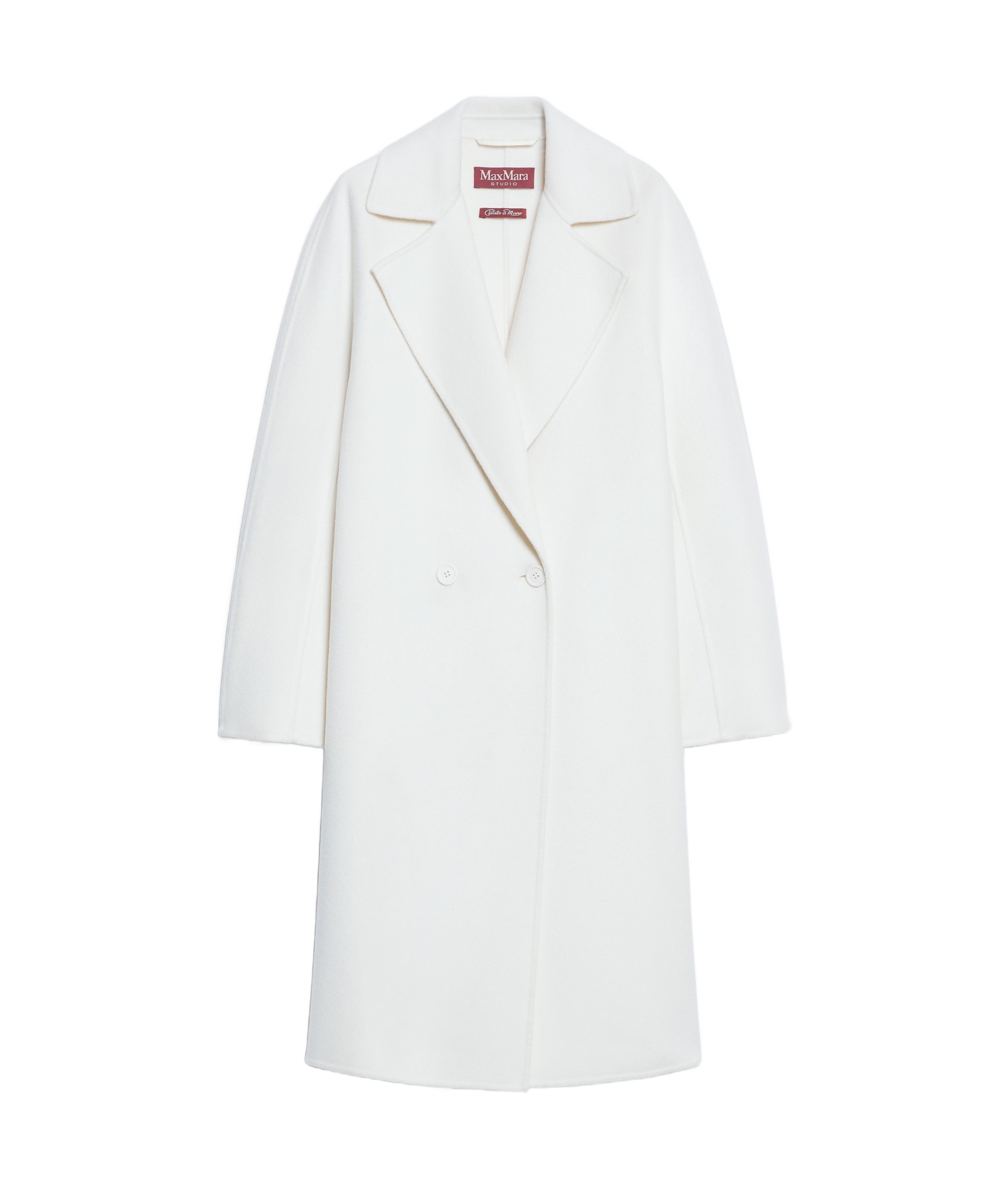 Max Mara Wool Cashmere Double-breasted Coat In White