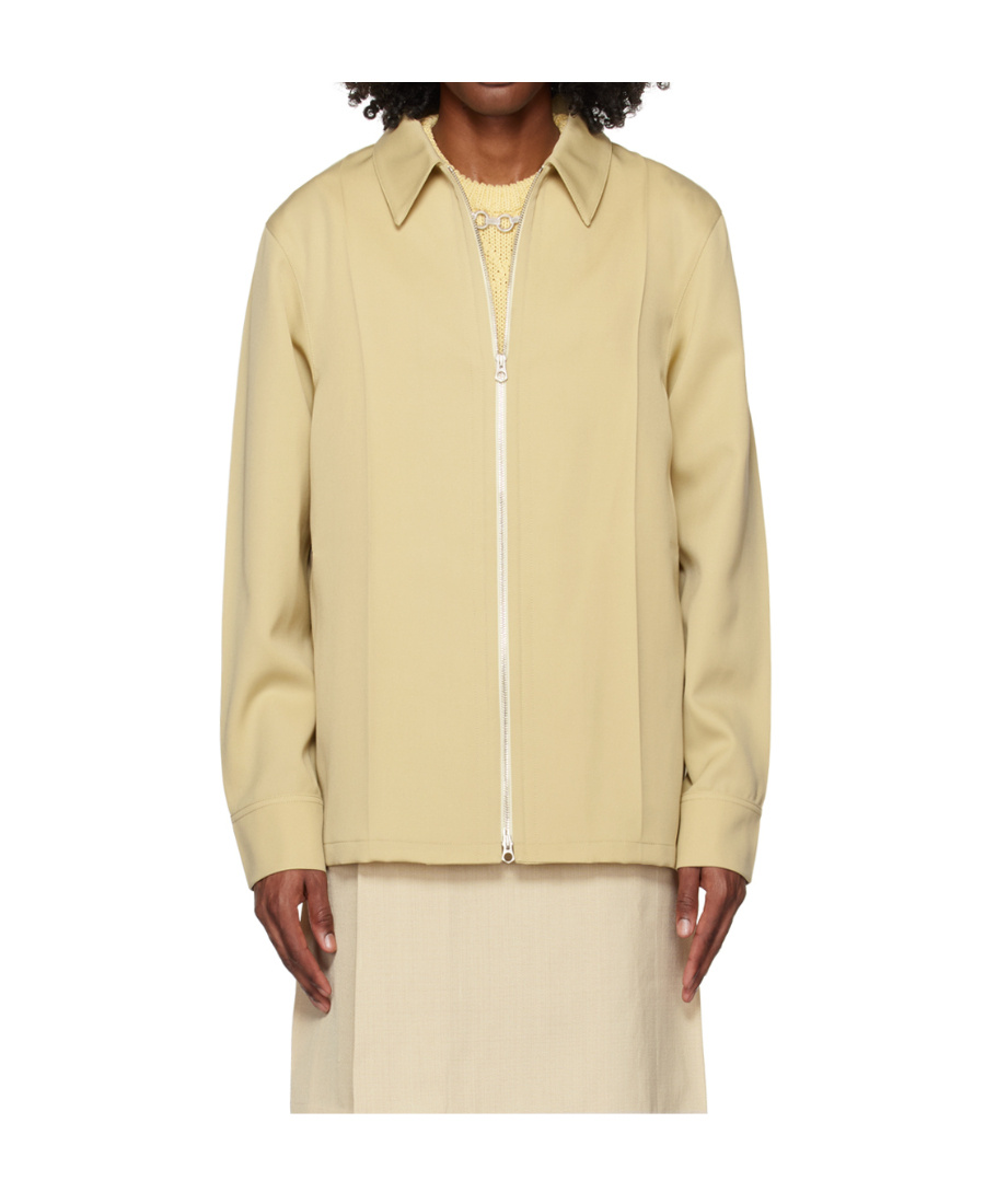 Jil Sander Zipper Wool Casual Jacket In Yellow