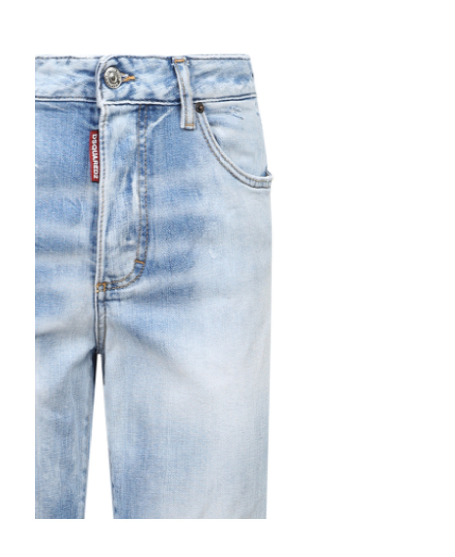 Dsquared2 Bleached Effect Straight-leg Jeans In Blue
