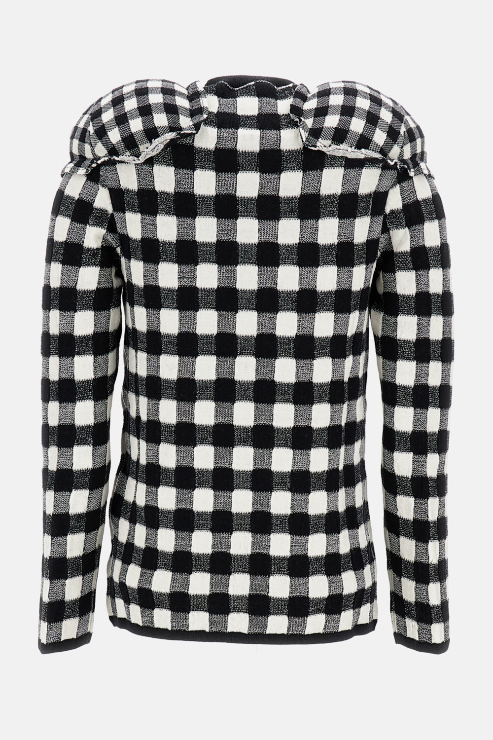 Comme Des Garçons Wool Sweater With Padded Shoulders In Black