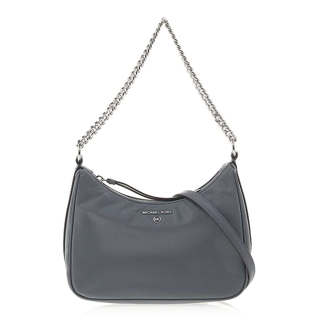 Shop Michael Michael Kors Jet Set Zipped Shoulder Bag In Gray