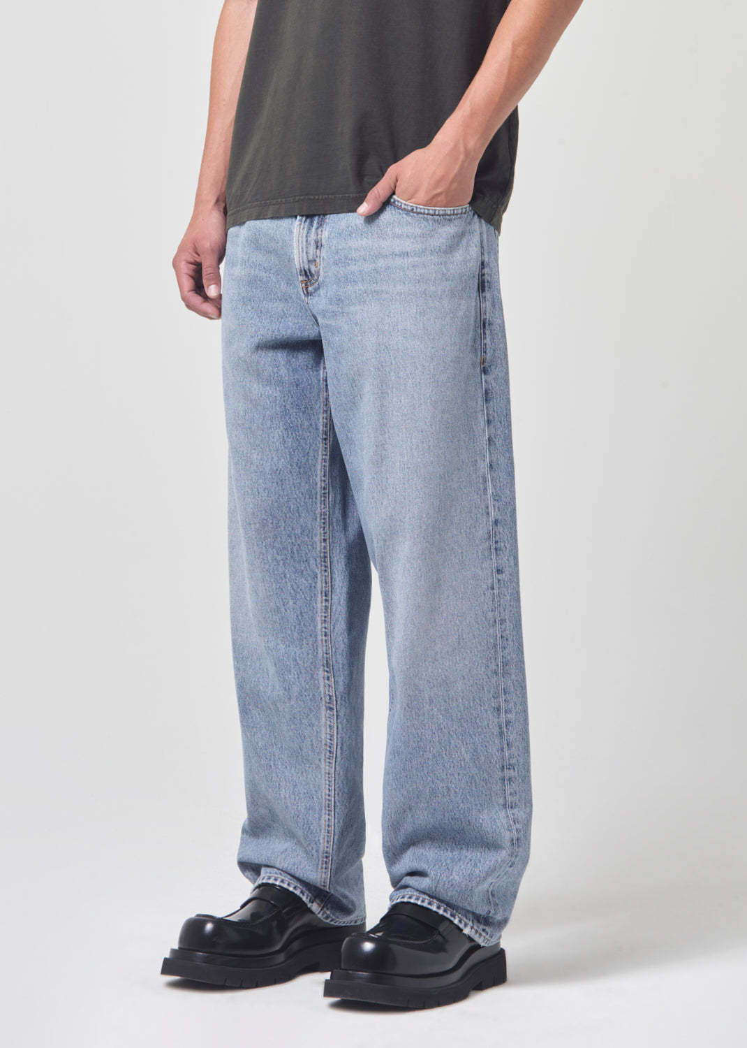 Agolde Fusion Washed Jeans In Gray