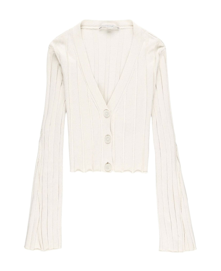 Stella Mccartney Logo Knitted Cardigan In White