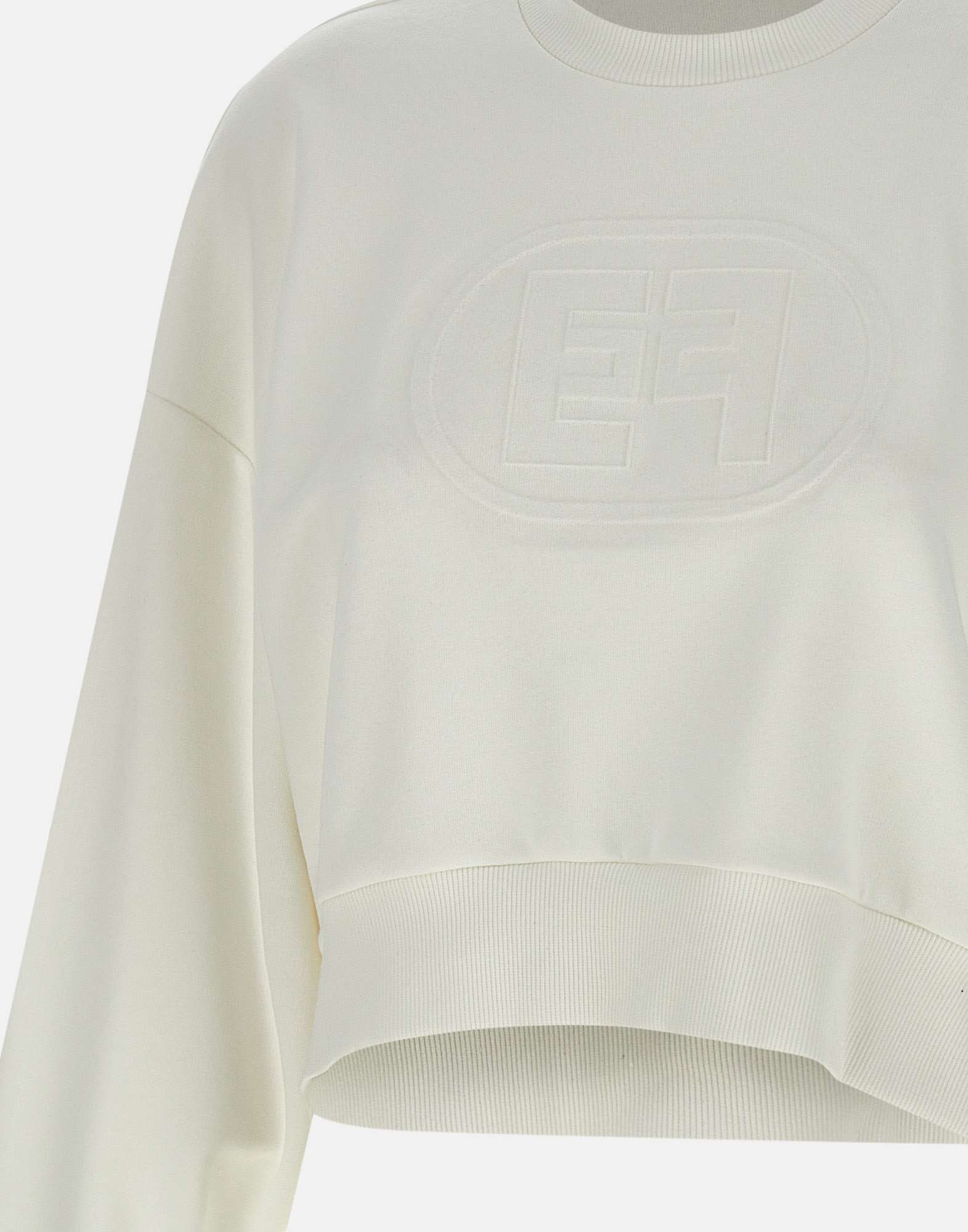 Elisabetta Franchi Cotone Hoodie In White
