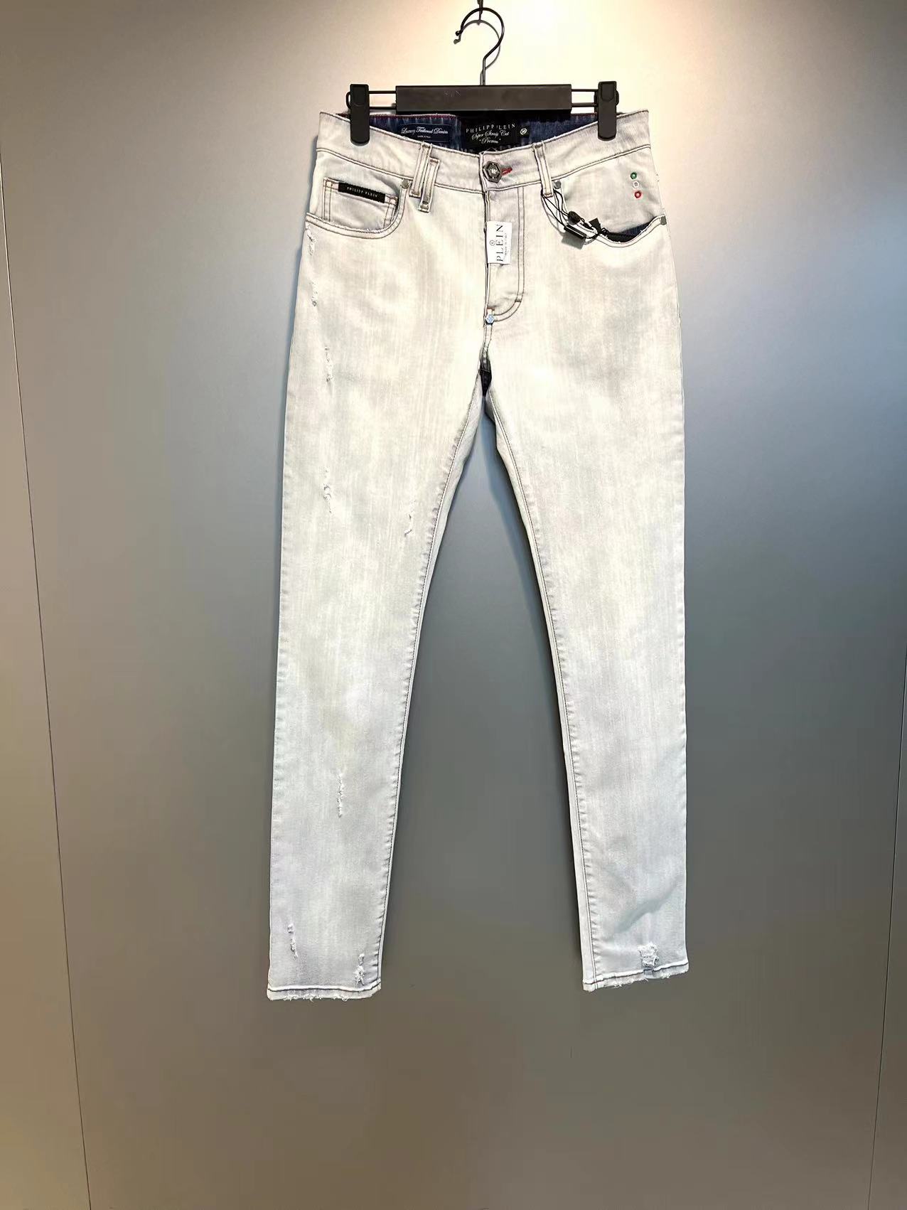 PHILIPP PLEIN LOGO PATCH JEANS PANTS