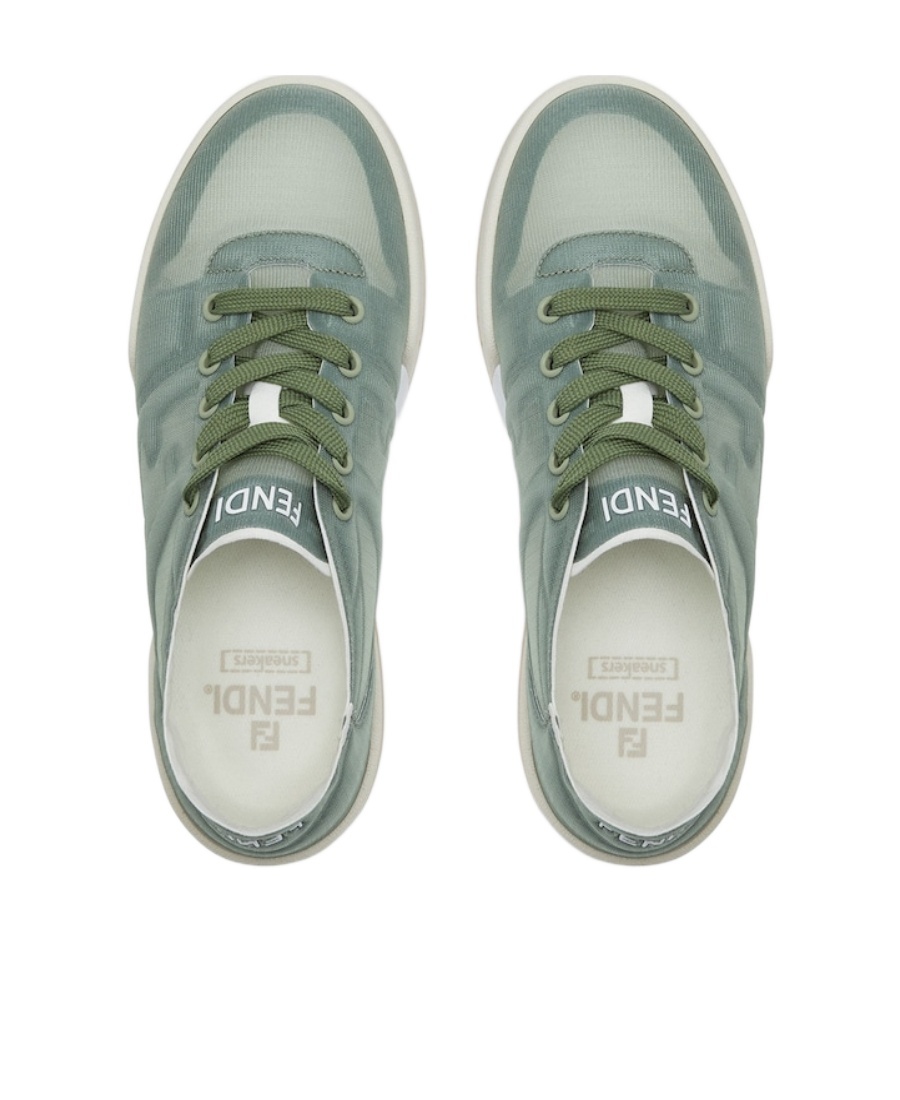 Fendi Match Mesh Low-top Sneakers In Green