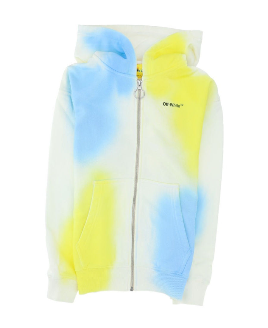 Off-white Graphic-print Zip-up Hoodie In White
