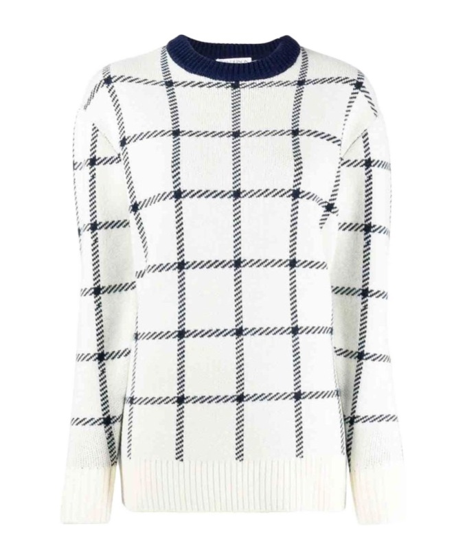 Jw Anderson Check-print Wool Jumper In White
