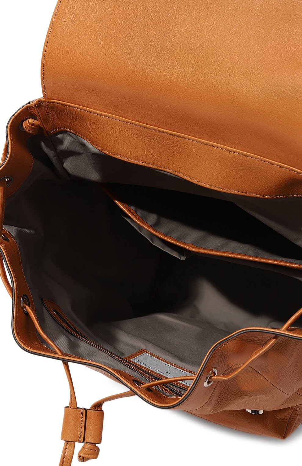 Brunello Cucinelli Logo Backpack In Brown