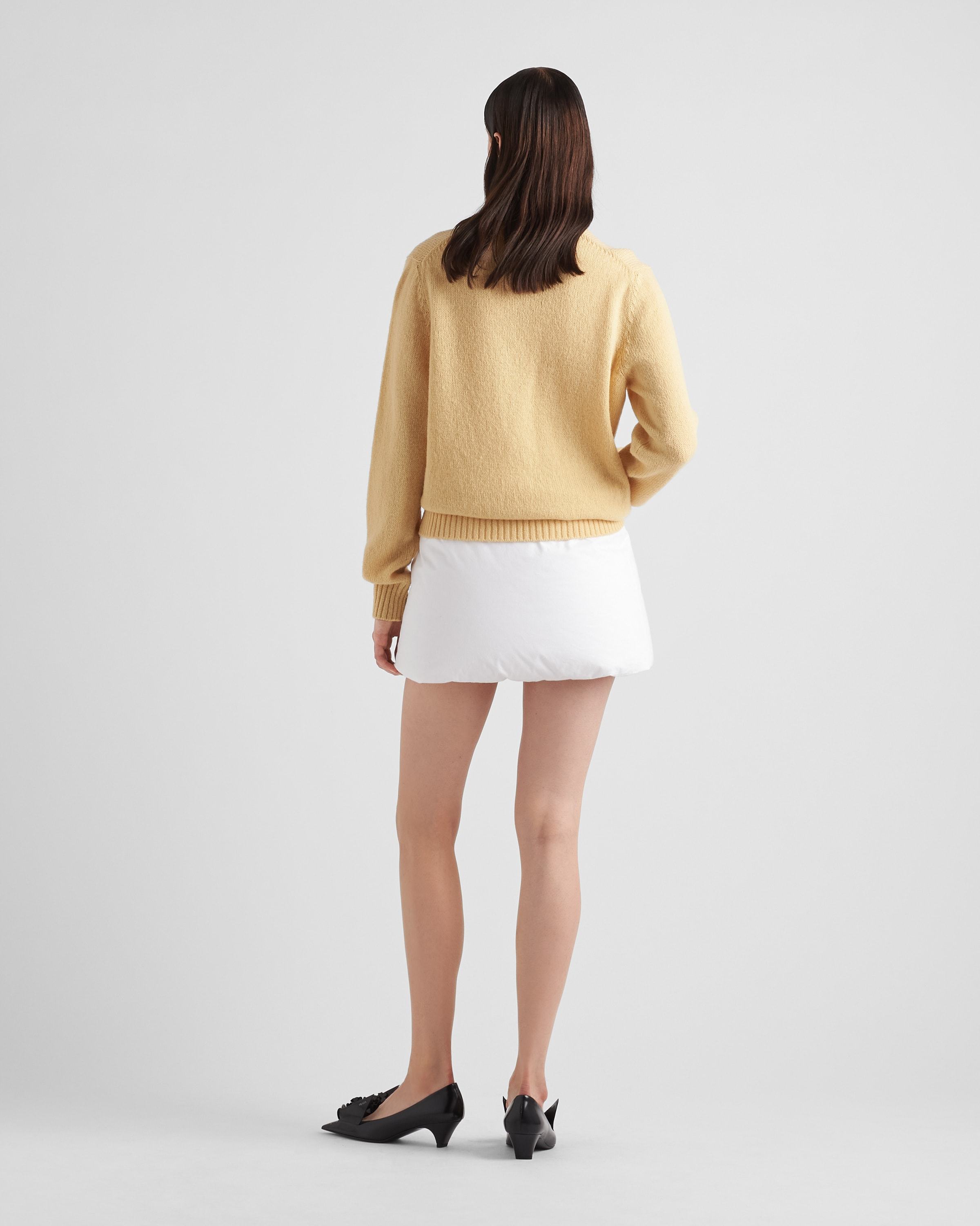 Prada Padded Cotton Miniskirt In White