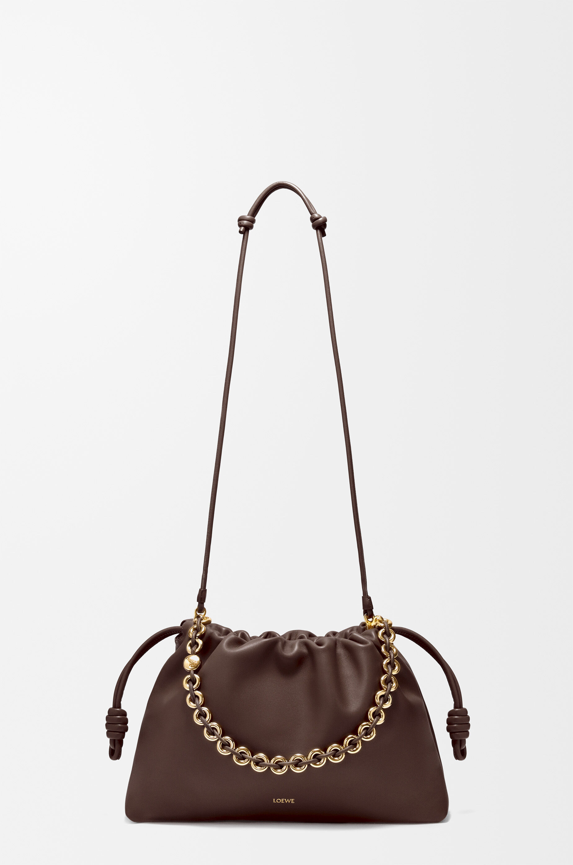 Loewe Large Flamenco Purse In Mellow Nappa Lambskin In Brown