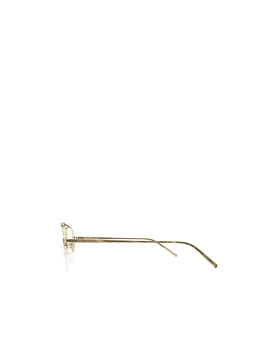 Saint Laurent Logo-engraved Round-frame Glasses In Yellow