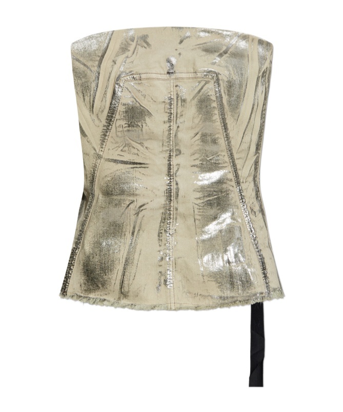 Rick Owens Drkshdw The Ribbed Elastic Jacquard Weave Belt Harmoniously Hugs The Waist And Features A Delicate Asymmetri In Silver