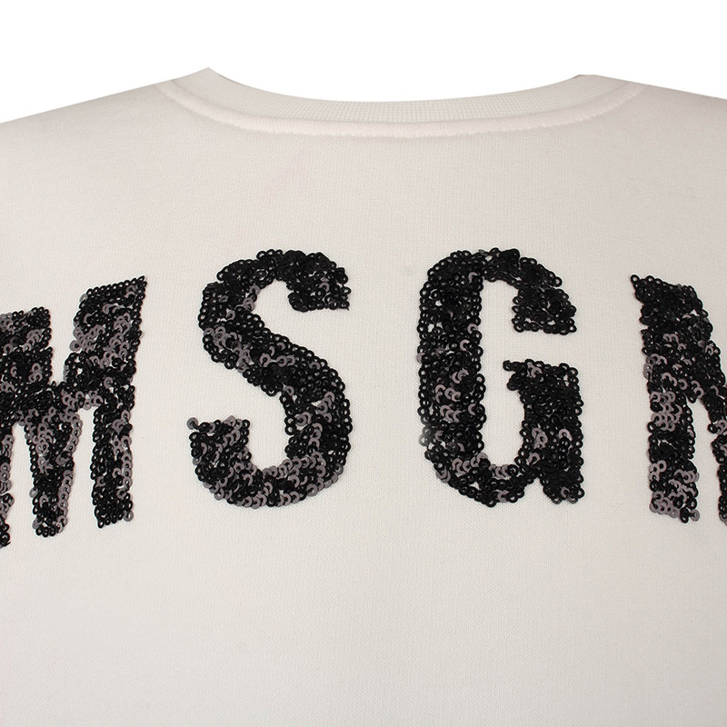 Msgm Logo Sweater In White
