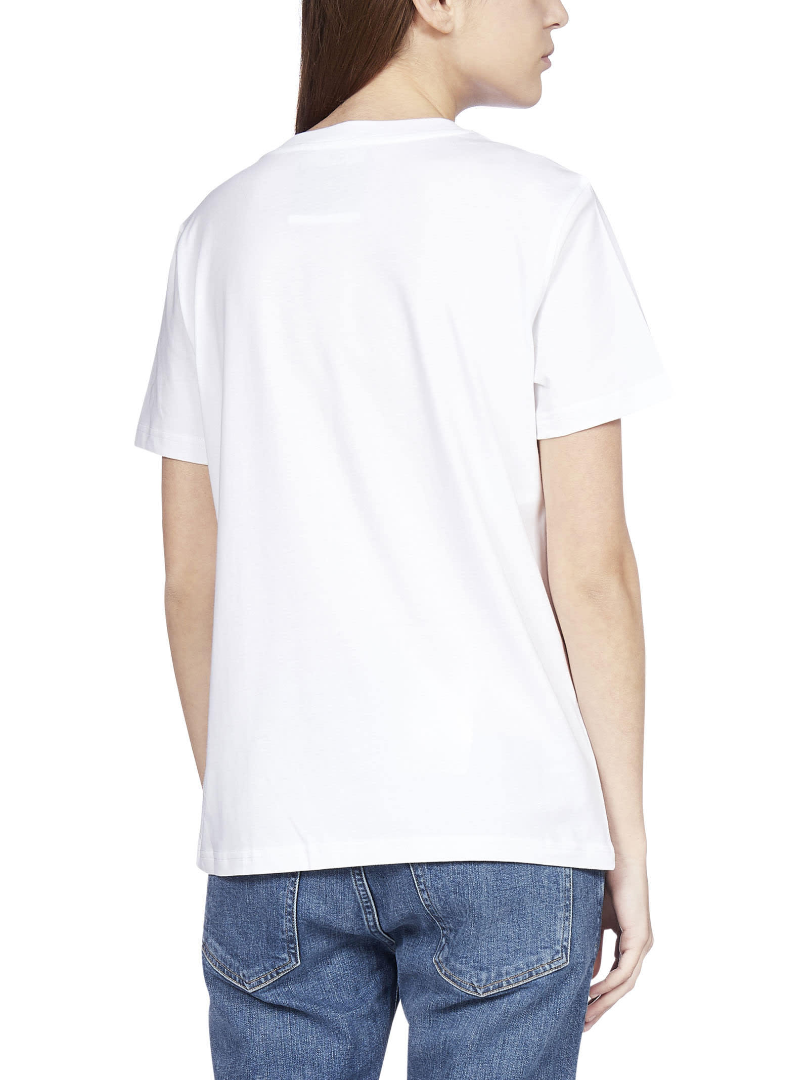 Moschino White Double Question Mark T-shirt In White