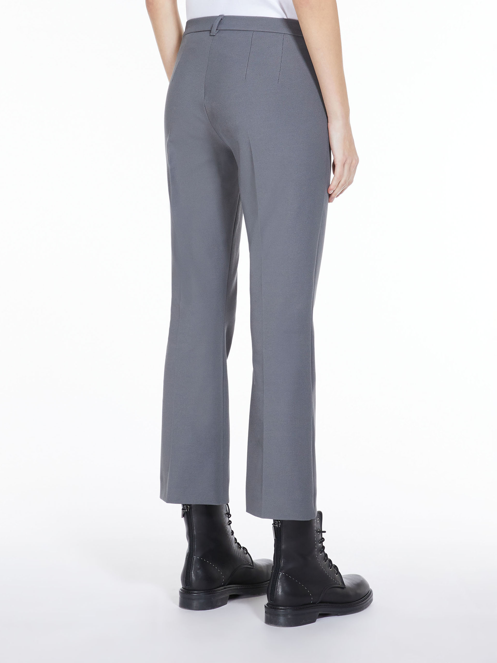 Max Mara Umanita Cotton Blend Trousers In Gray
