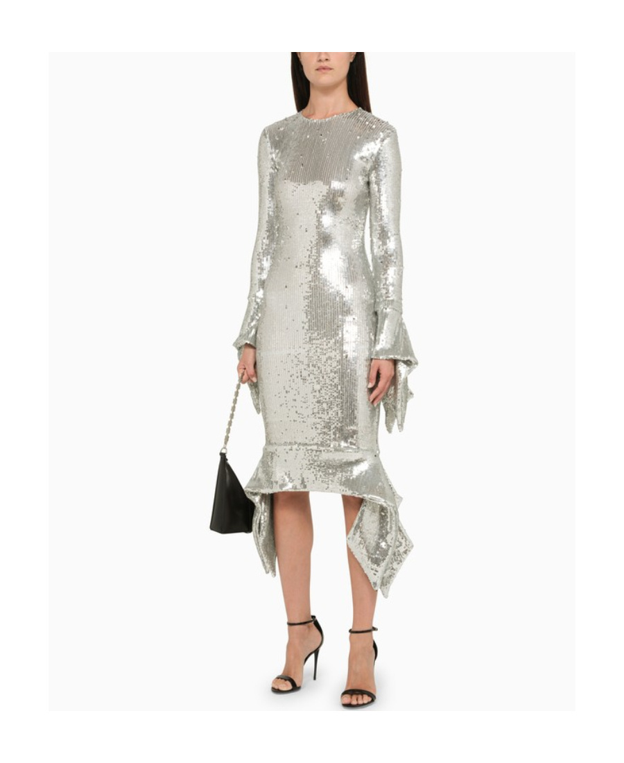 Ami Alexandre Mattiussi Sequin-embellished Midi Dress In White