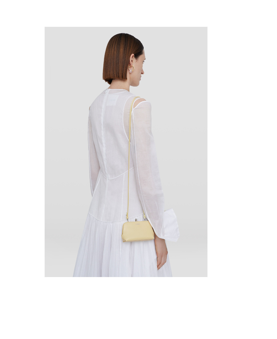 Jil Sander Kisslock Leather Mini Bag In Nude