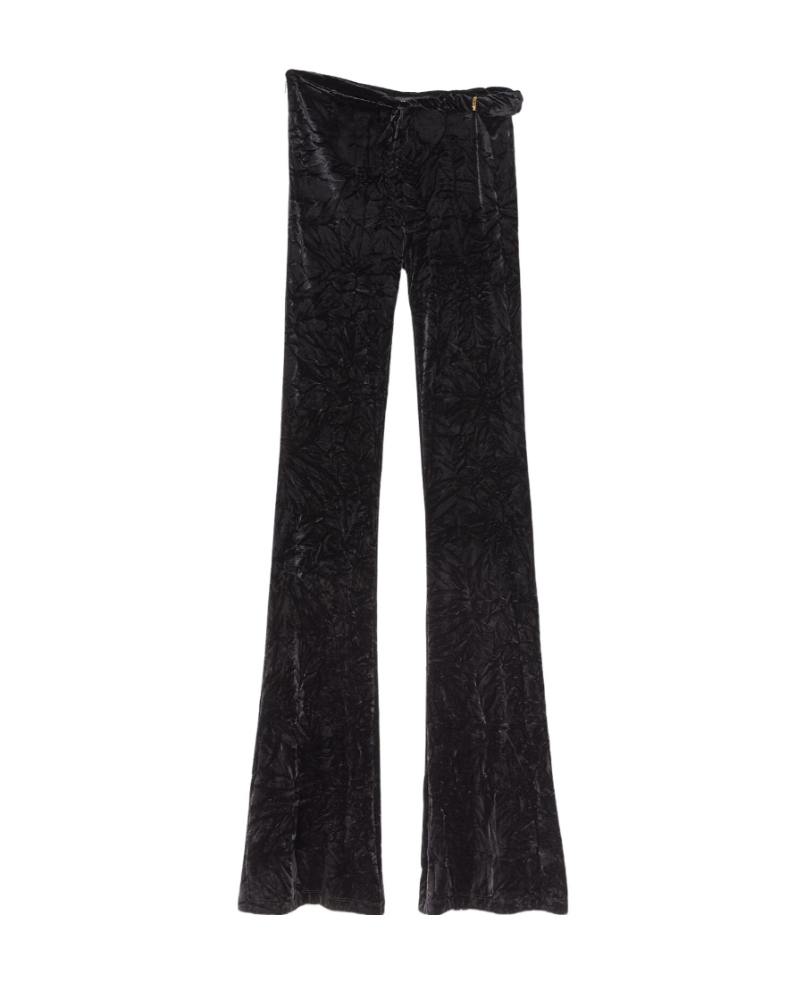 Versace Flared Velvet Trousers In Black