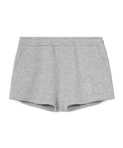 Gucci Cotton Jersey Embossed Shorts In Gray