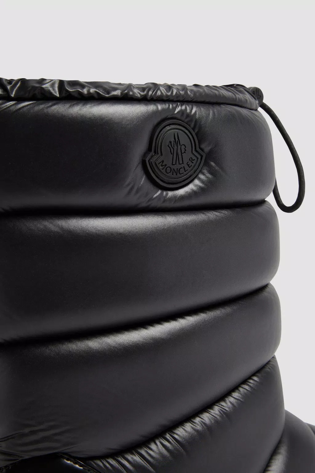 Moncler Trailgrip Appliquéd Quilted Padded Glossed Leather-trimmed Shell Snow Boots In Black