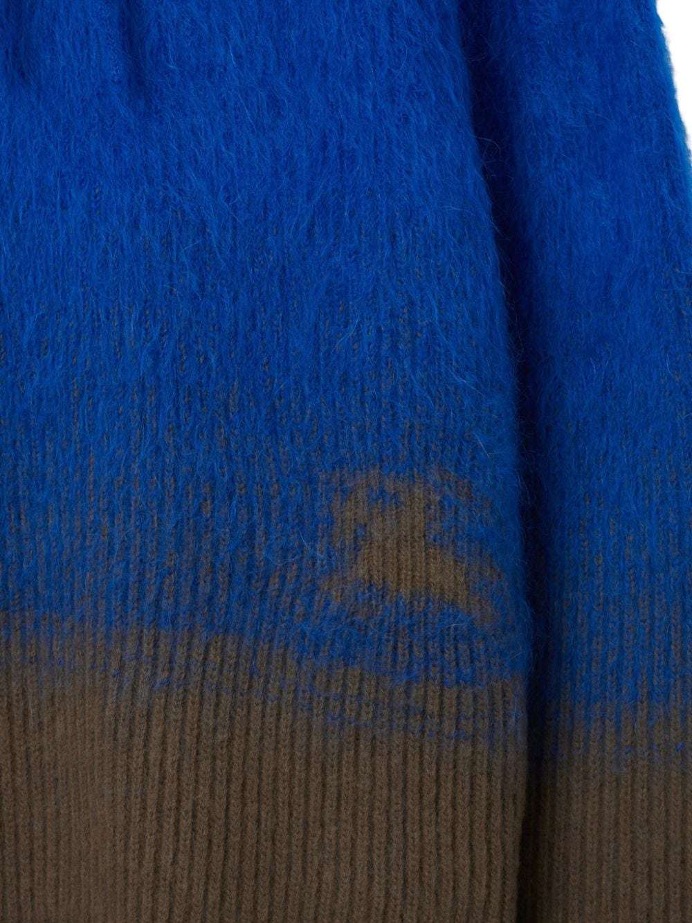 Burberry Wool Mohair Blend Hoodie In Blue