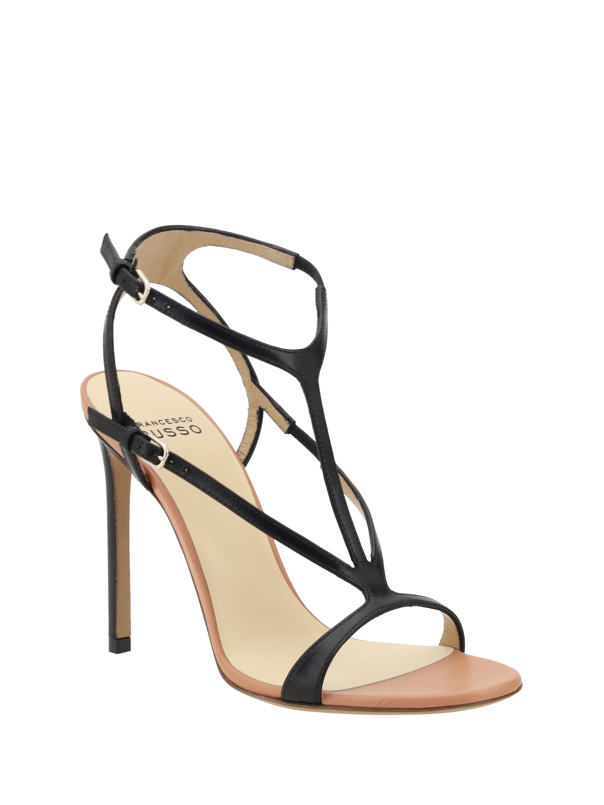 Francesco Russo T-bar Strapped Sandals In Black