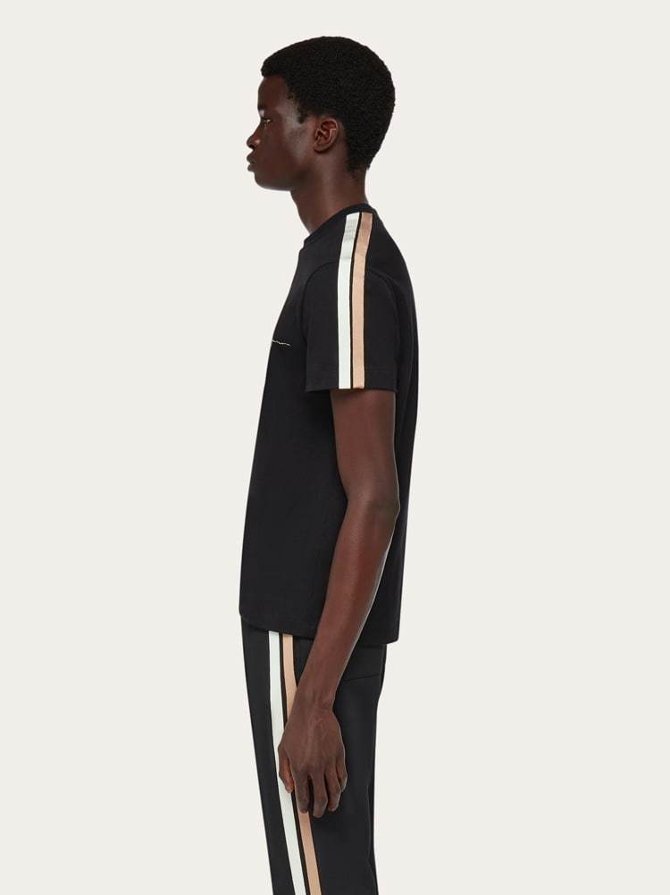 Ferragamo Organic Cotton Sporty T-shirt In Black