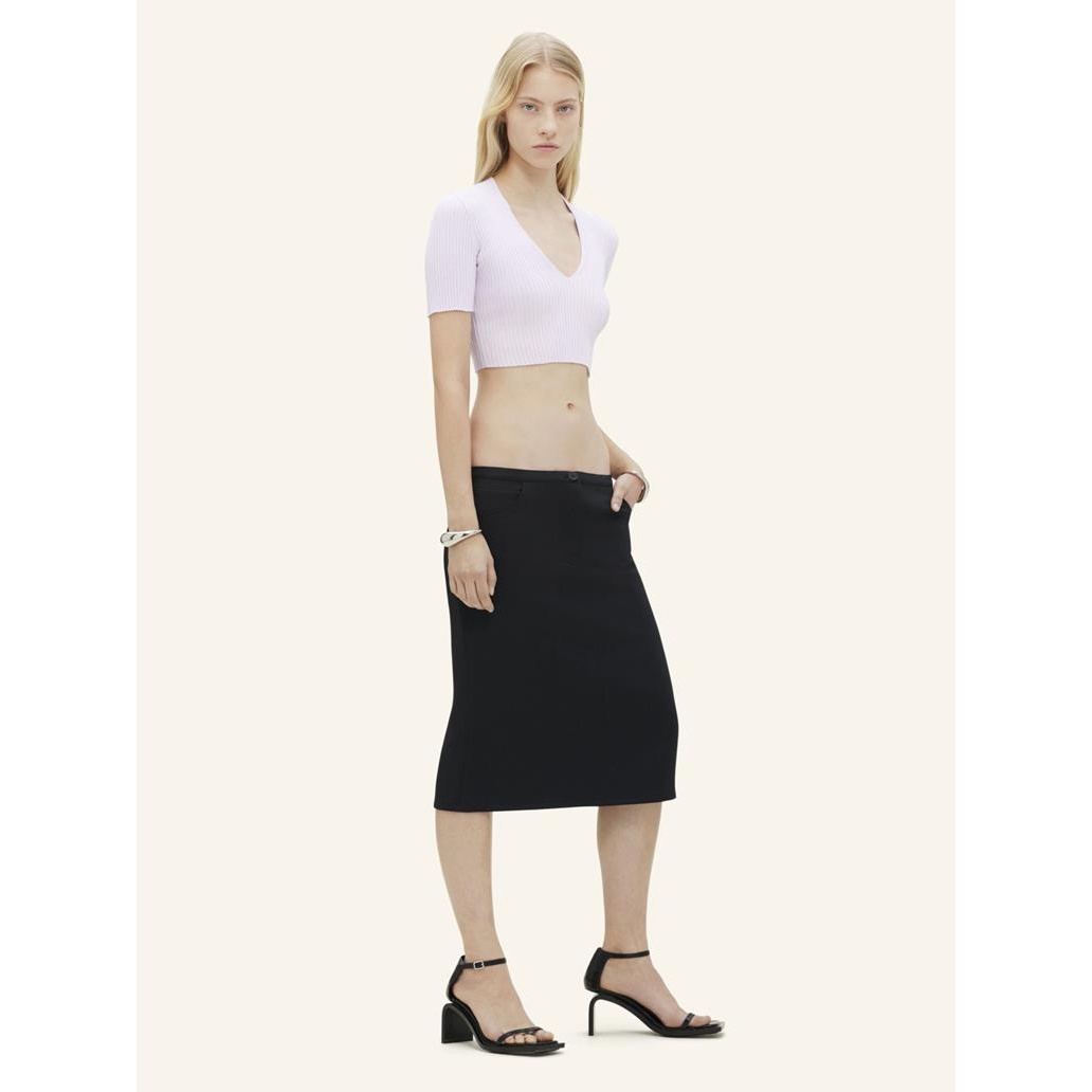 Courrèges Ribbed Knit V-neck Top