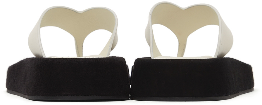 The Row Ginza Two-tone Leather And Suede Platform Flip Flops In Black