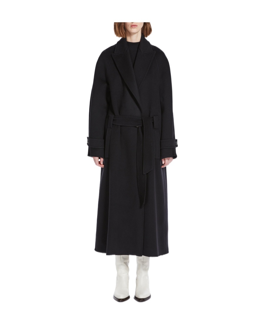 Max Mara Adda Double-breasted Cashmere Coat In Black