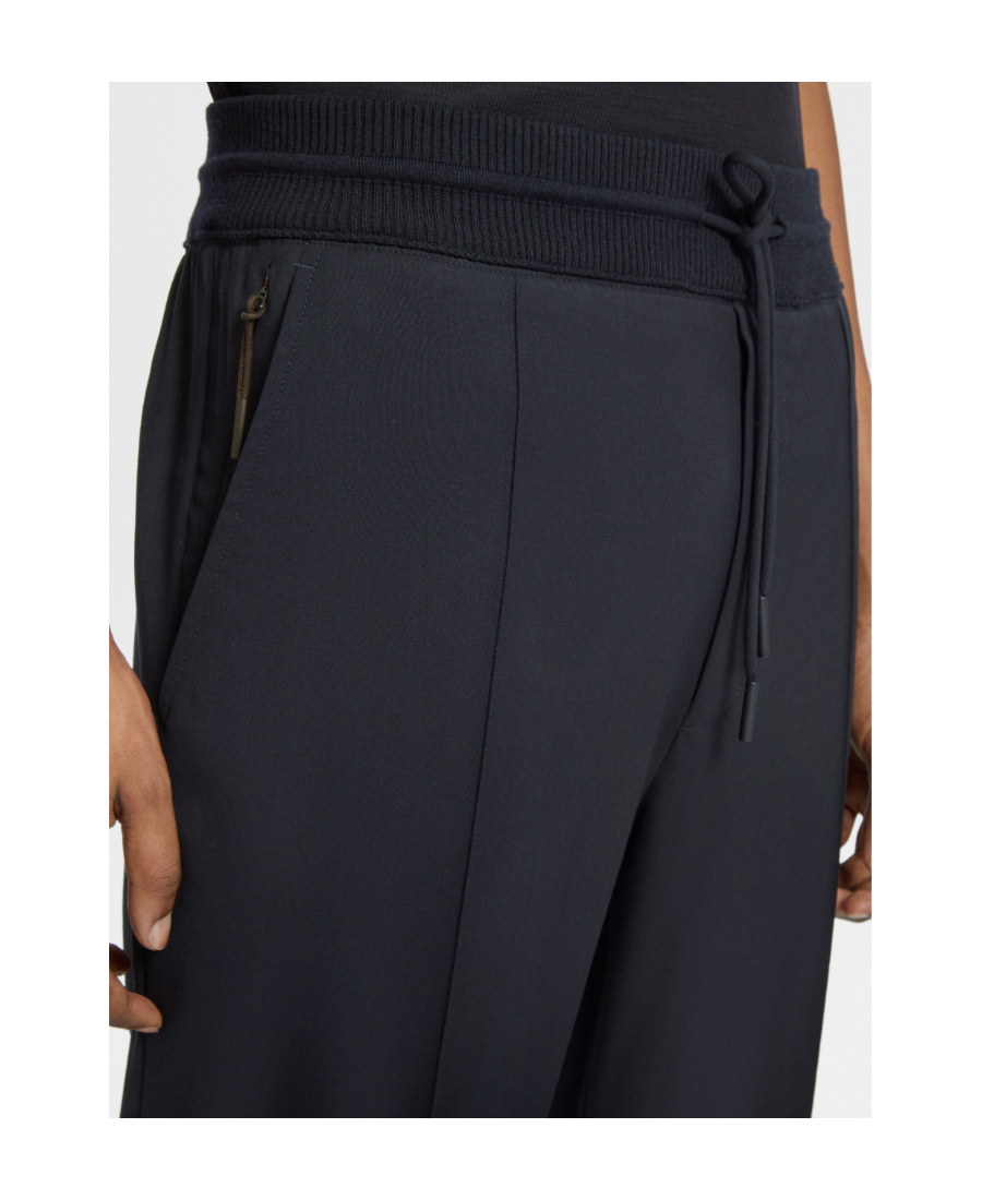 Zegna High Performance Wool Joggers In Black