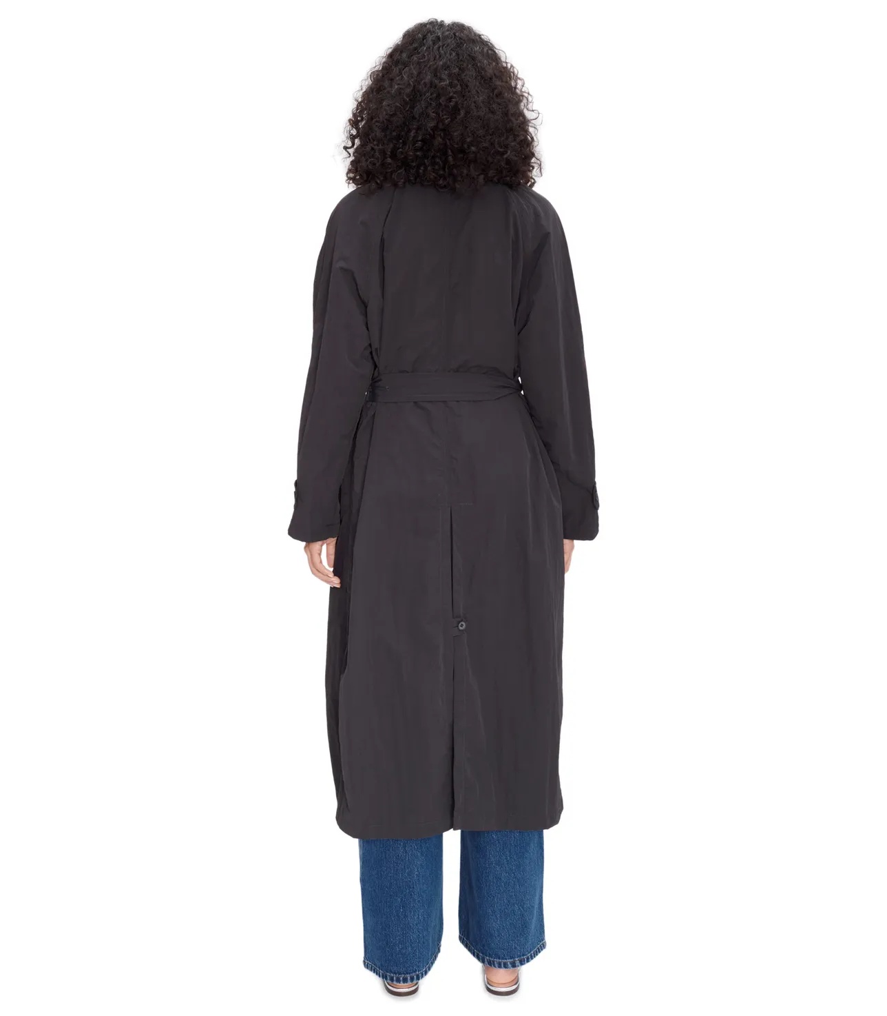 Apc Lapel Long Coat In Black