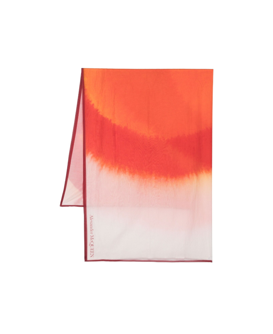 Alexander Mcqueen Logo Gradient-effect Scarf In Pink