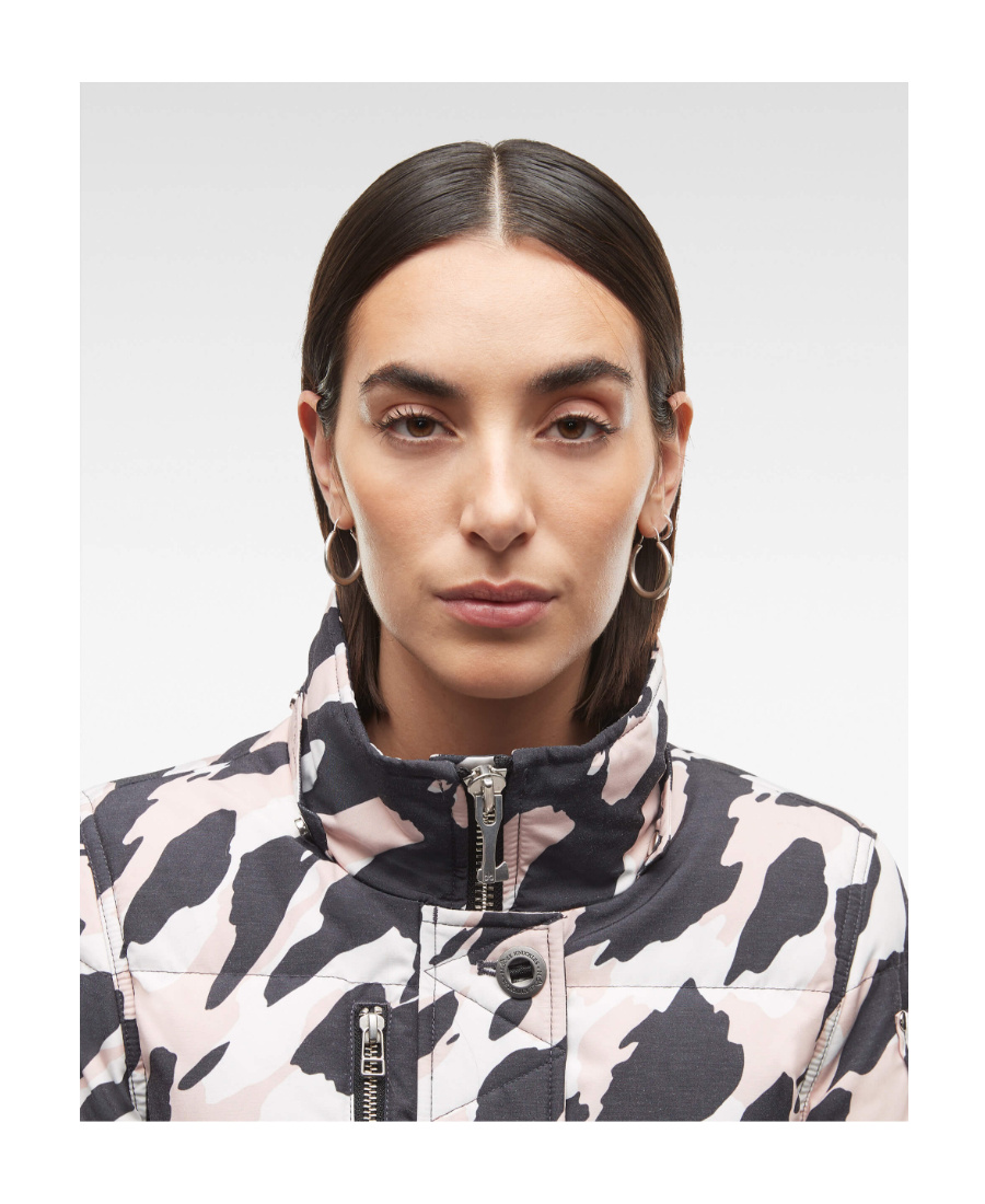 Moose Knuckles Camouflage Printed Down Jacket In Black