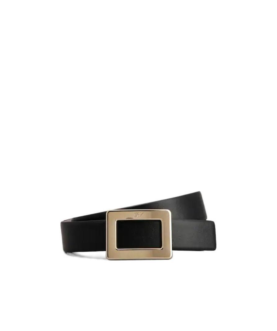 Roger Vivier Belle Vivier Double-sided Belt In Black