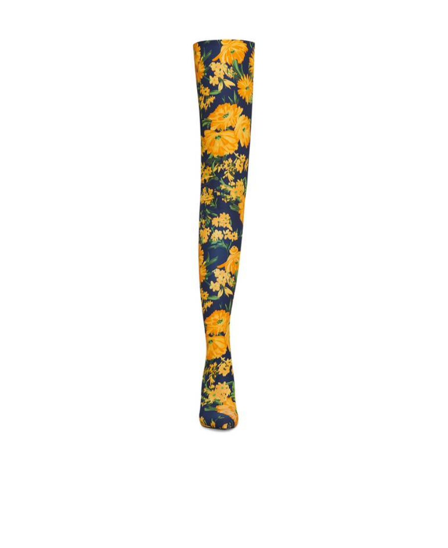 Balenciaga Floral-print High Boots In Multicolor