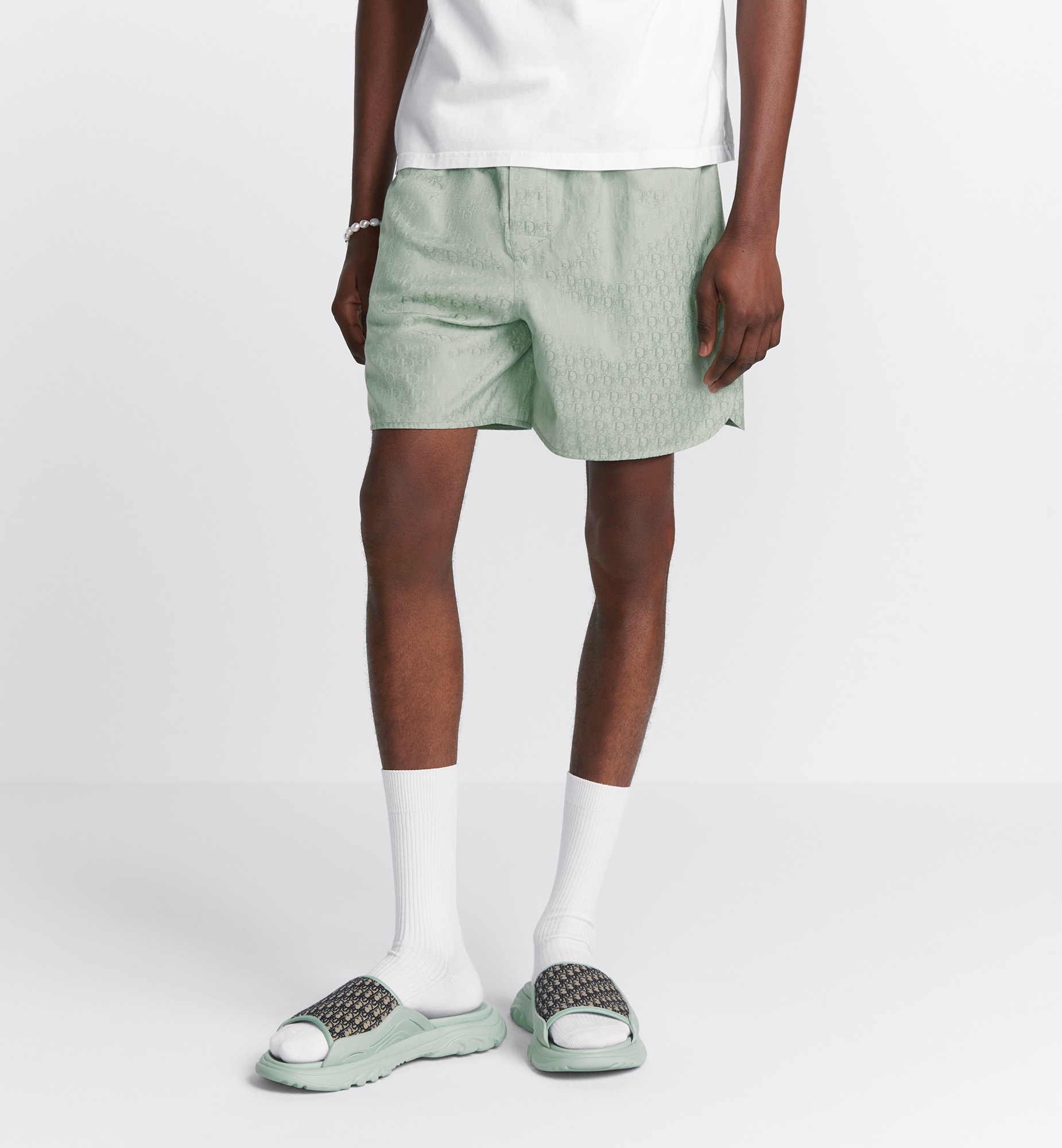 Dior Homme All-over Patterned Shorts In Gray