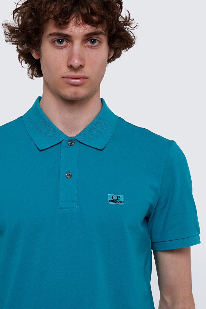 C.p. Company Short-sleeved Polo Shirt In Blue