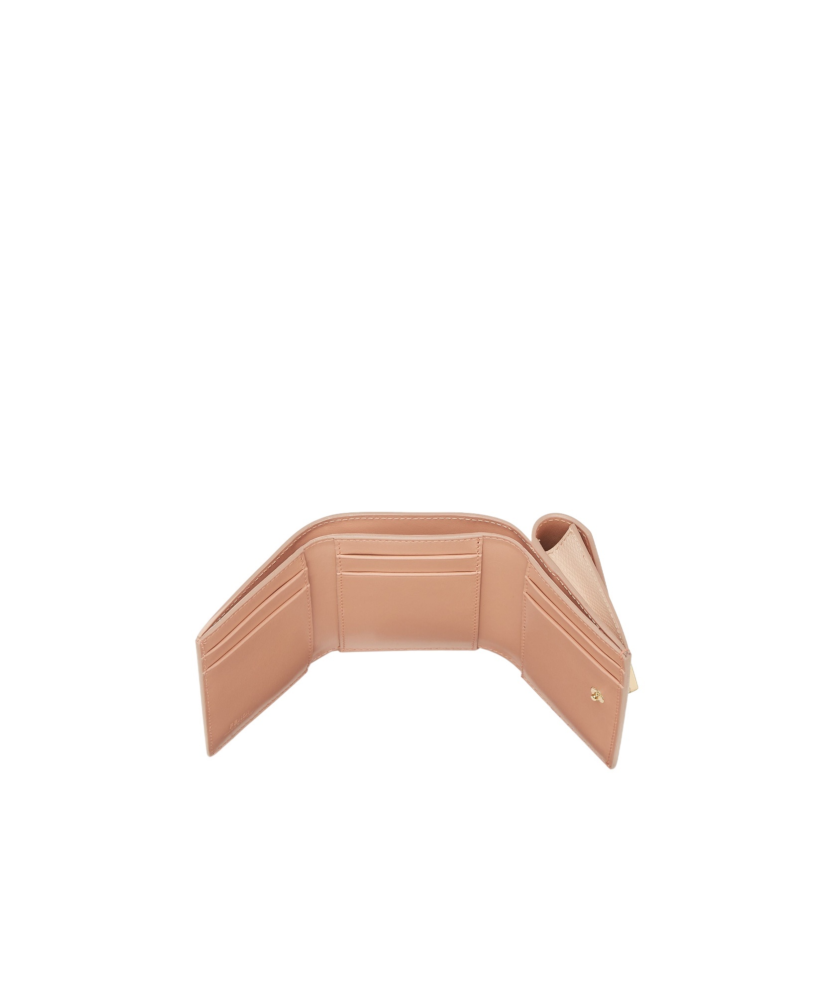 Fendi Ff Diamonds Medium Tri-fold Wallet Accessories In Nude