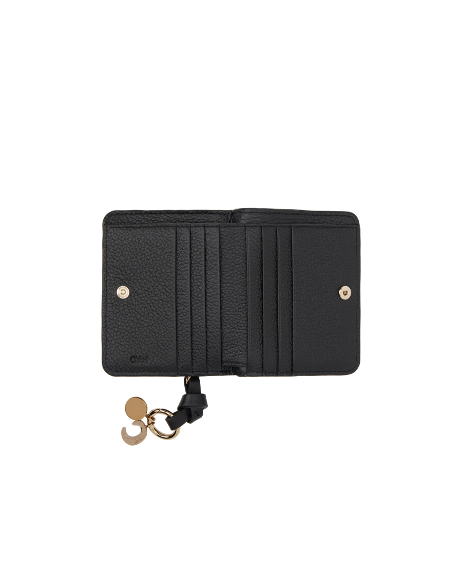 Chloé Black Alphabet Zip Compact Wallet In Black