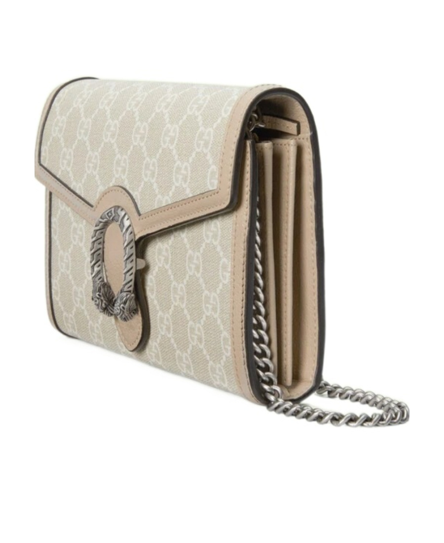 Gucci Dionysus Gg Supreme Chain Wallet In Nude