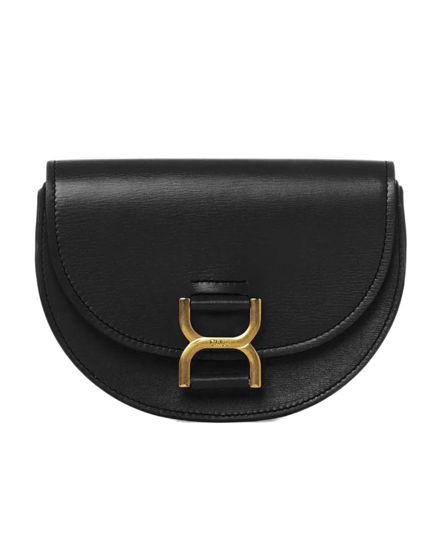 Chloé Chloe Marcie Mini Flap Leather Crossbody In Black