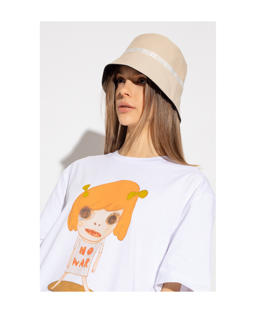 Stella Mccartney X Yoshitomo Nara Co-signed Double-sided Fisherman's Hat In Black