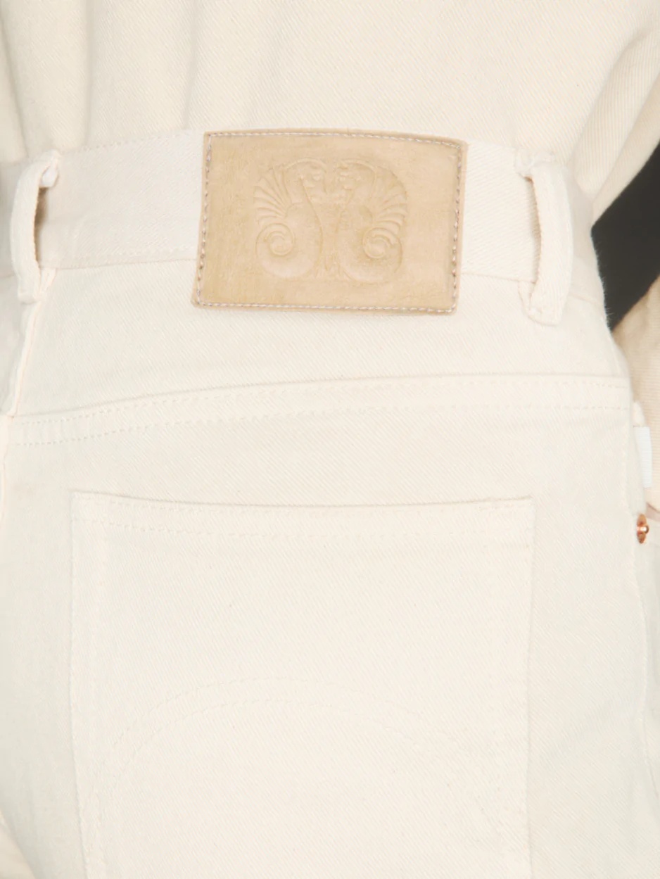 Blazé Milano Paso High Rise Denim Straight Jeans In Nude