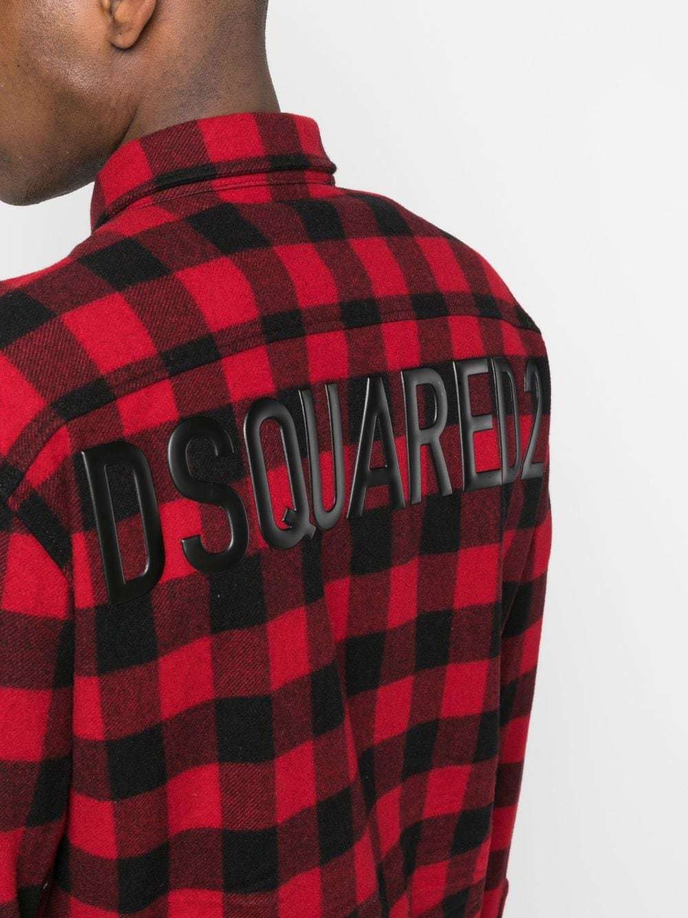 Dsquared2 Shirt With Check Motif And Back Logo In Red